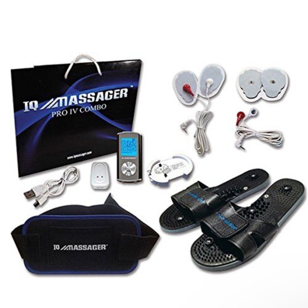 IQ Massager Pro IVs Combo with Belt and Slippers, Silver - NEW